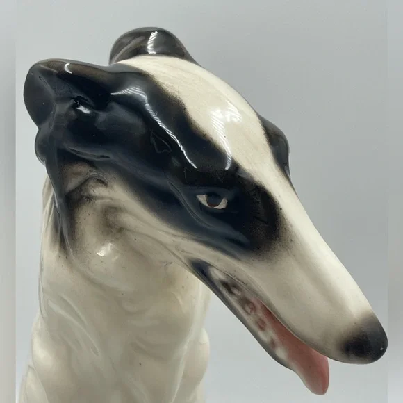 Cuernavaca Mexico Hand Painted Ceramic Borzoi Russian Wolfhound Dog Sculpture